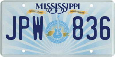 MS license plate JPW836