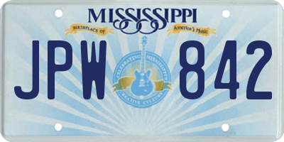 MS license plate JPW842