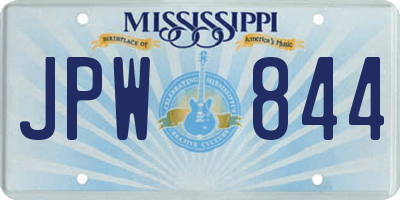 MS license plate JPW844