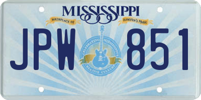 MS license plate JPW851