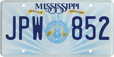 MS license plate JPW852
