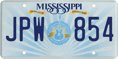 MS license plate JPW854