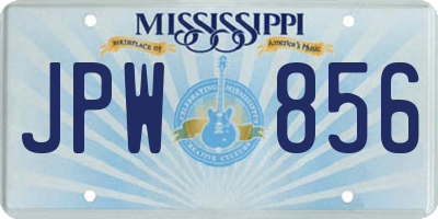 MS license plate JPW856