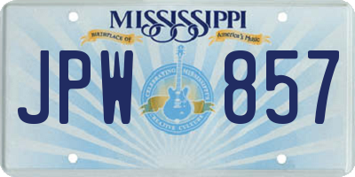 MS license plate JPW857
