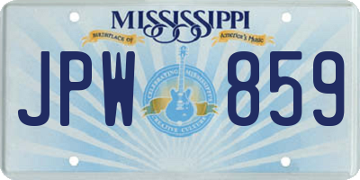 MS license plate JPW859