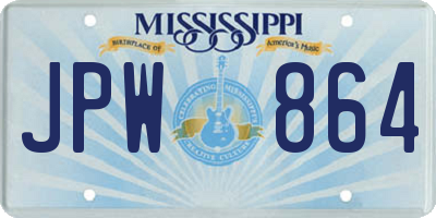 MS license plate JPW864