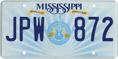 MS license plate JPW872