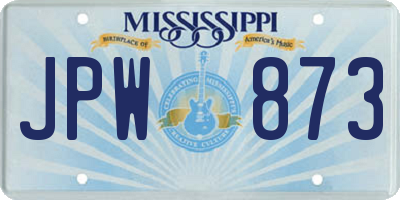 MS license plate JPW873