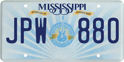 MS license plate JPW880