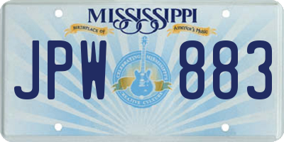 MS license plate JPW883