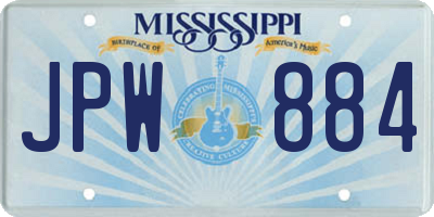 MS license plate JPW884