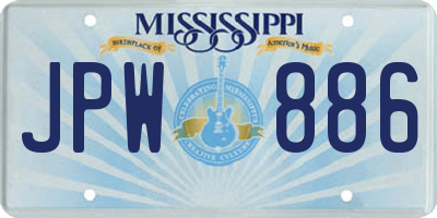 MS license plate JPW886
