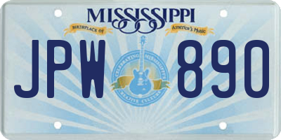 MS license plate JPW890