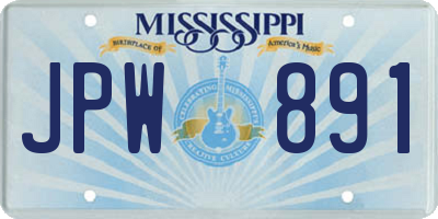 MS license plate JPW891