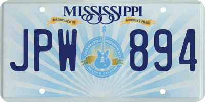 MS license plate JPW894