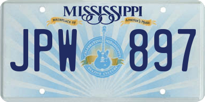 MS license plate JPW897