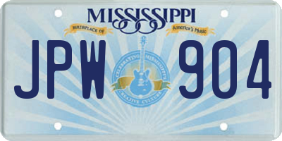 MS license plate JPW904