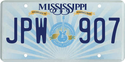 MS license plate JPW907