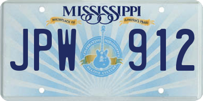 MS license plate JPW912