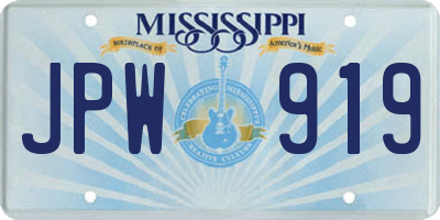 MS license plate JPW919