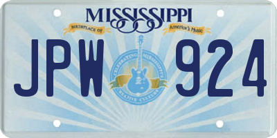 MS license plate JPW924