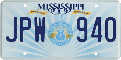MS license plate JPW940