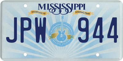 MS license plate JPW944