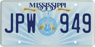 MS license plate JPW949