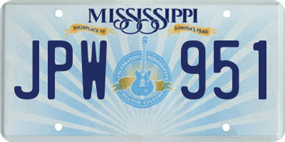 MS license plate JPW951
