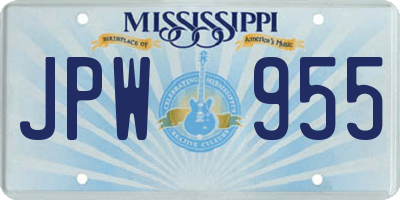 MS license plate JPW955