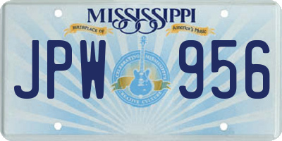 MS license plate JPW956