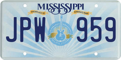 MS license plate JPW959