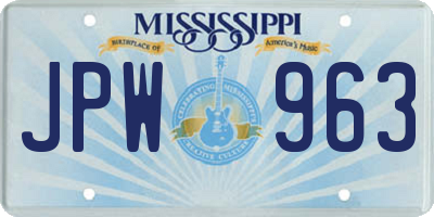 MS license plate JPW963