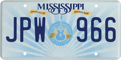 MS license plate JPW966