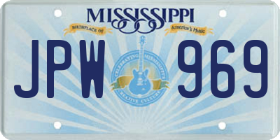 MS license plate JPW969