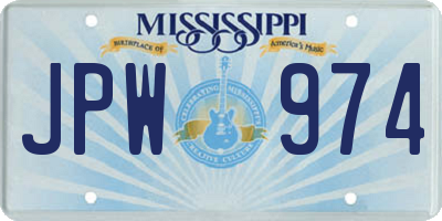 MS license plate JPW974