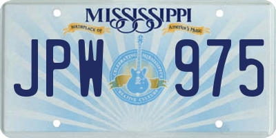 MS license plate JPW975