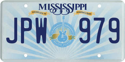 MS license plate JPW979