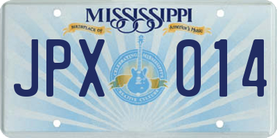 MS license plate JPX014