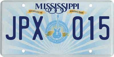 MS license plate JPX015