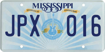 MS license plate JPX016