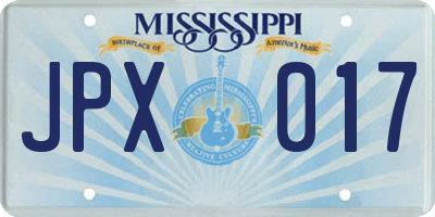 MS license plate JPX017