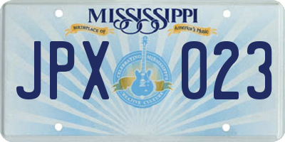 MS license plate JPX023