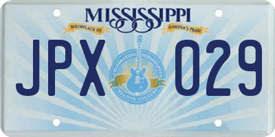MS license plate JPX029