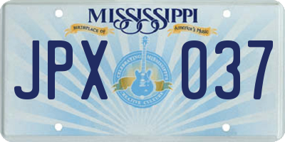 MS license plate JPX037