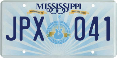 MS license plate JPX041