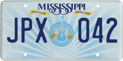 MS license plate JPX042