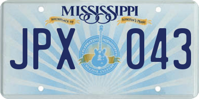 MS license plate JPX043