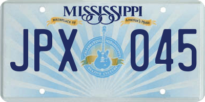 MS license plate JPX045