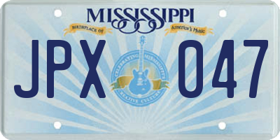 MS license plate JPX047